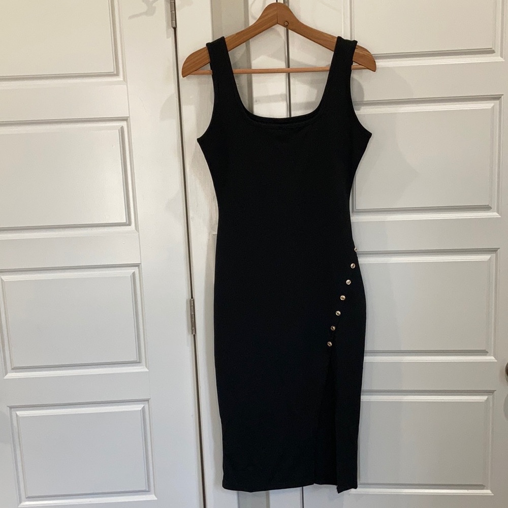 Black midi dress